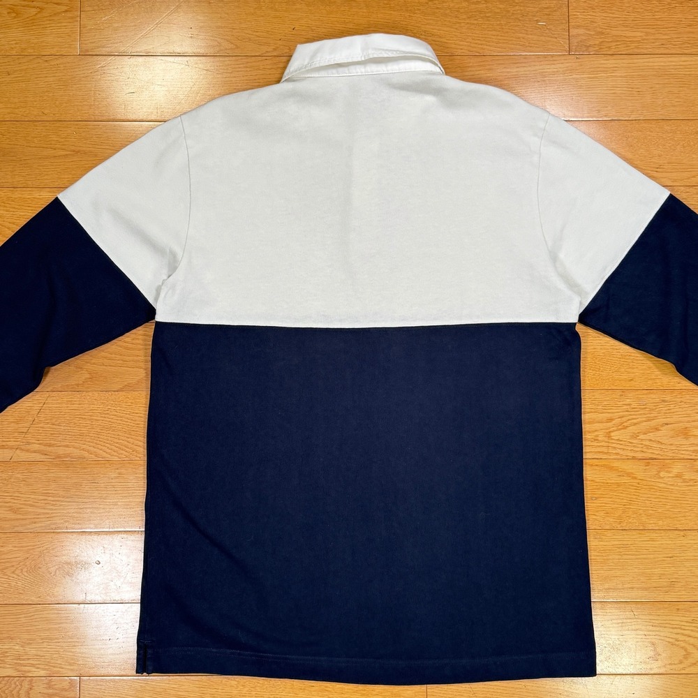 Norse Projects Medium Ruben Colour Block Long Sleeve Polo Shirt Navy White Mens - Picture 9 of 9